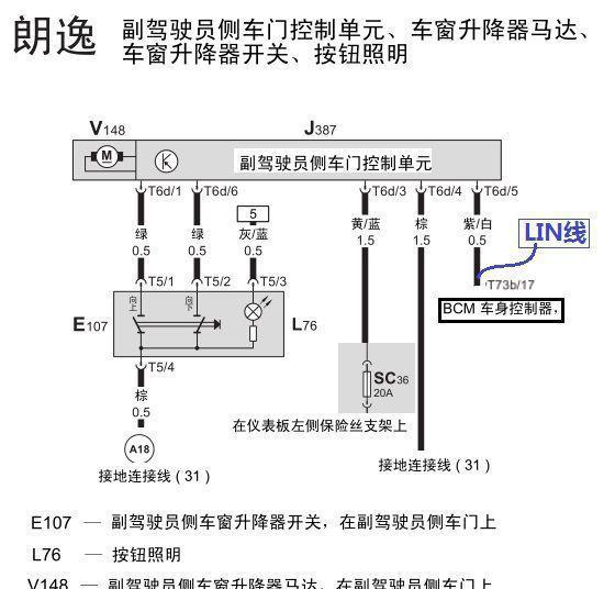 朗逸前排乘客侧车窗不能升降全彩图解-新浪汽车