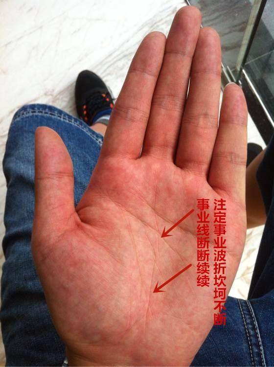 事业线是西方手相的说法,而我们中国传统的叫法为"玉柱纹"