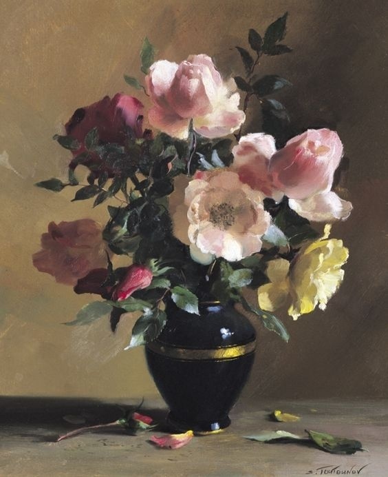 画家sergey a. tutunov (1925-1999) 油画花卉绘画作品一组