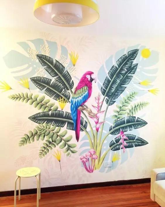 「文萃画材·丙烯」给自己家里添一面丙烯颜料手绘墙吧