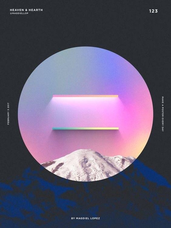 构图以圆为主体海报