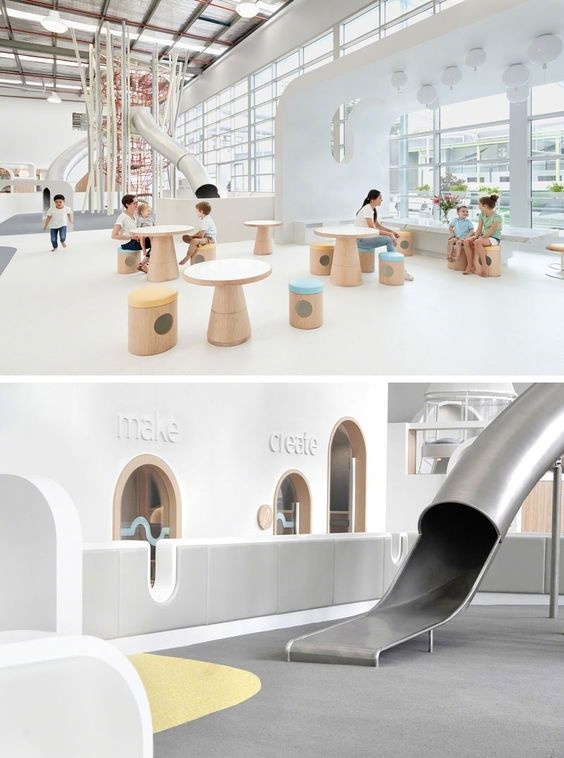 一组温馨干净的儿童公共空间设计