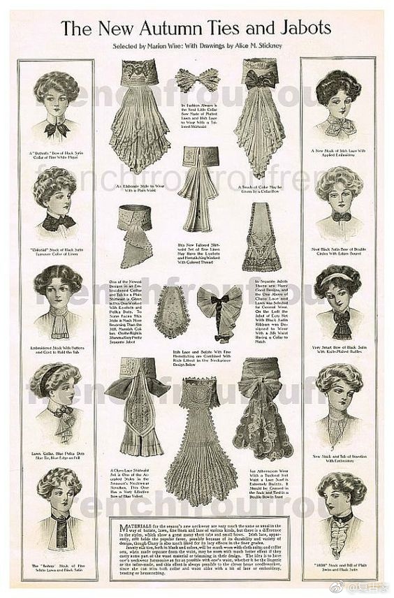 Jabot collar，花边领饰。这种时尚出现在1650s领饰花边蕾丝_新浪新闻