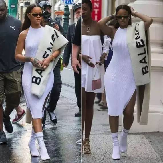 现在都流行只穿袜子出门了别学袁姗姗这些靴子穿了腿短一截