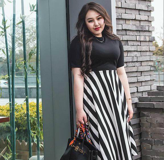 180斤胖模穿上高档大码女装,性感迷人又显瘦,老公脸都红