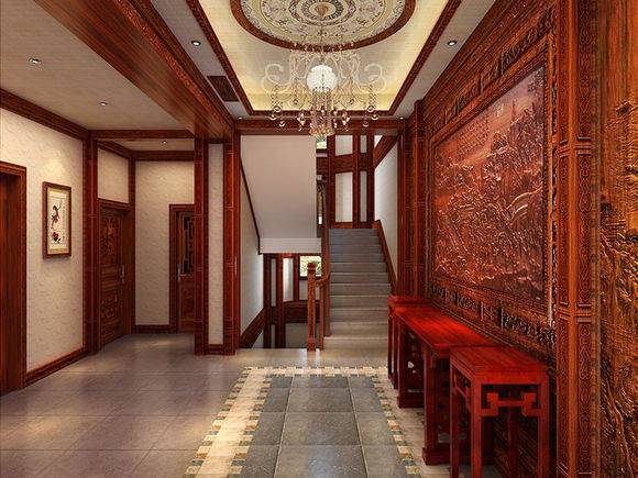 红木全房定制的豪华别墅!
