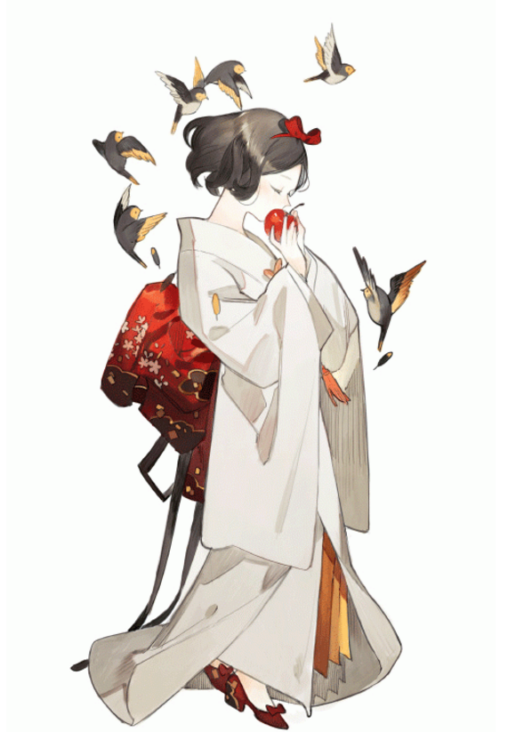 当迪士尼公主穿上和服看一眼就爱上了网友被白雪公主美哭