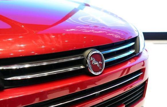 车标形象生动,一匹奋力腾跃的骏马,象征着国产品牌的强势崛起,红色