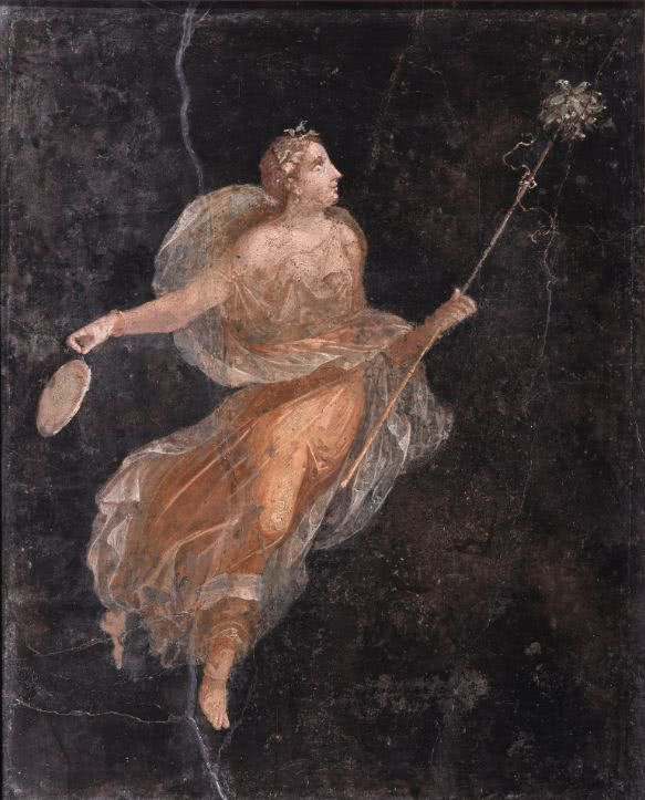 正文                         西风神泽菲罗斯和花神克洛里斯壁画