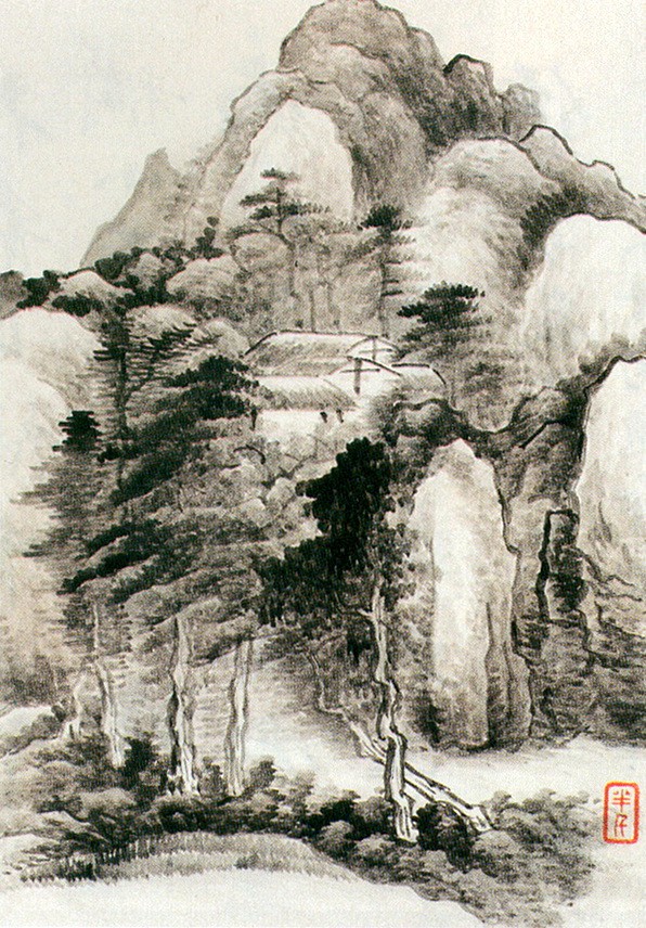 清代画坛名家龚贤山水册页以积墨独占胜场充满诗情画意