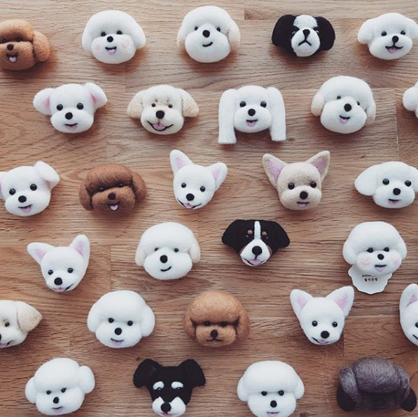 笑颜汪 | 来自韩国手工达人的羊毛毡小狗 (ins :bichon_ssal)