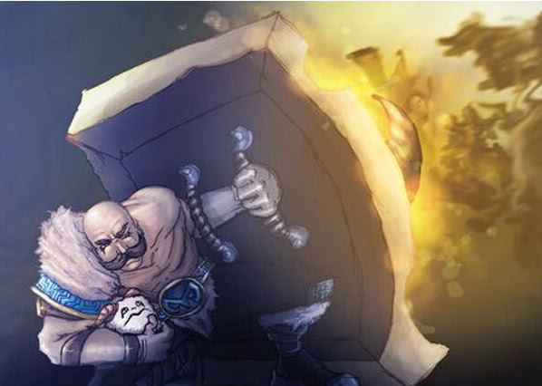 打野如果来gank,有大招的情况下配合布隆可以直接集火,布隆架盾抵消