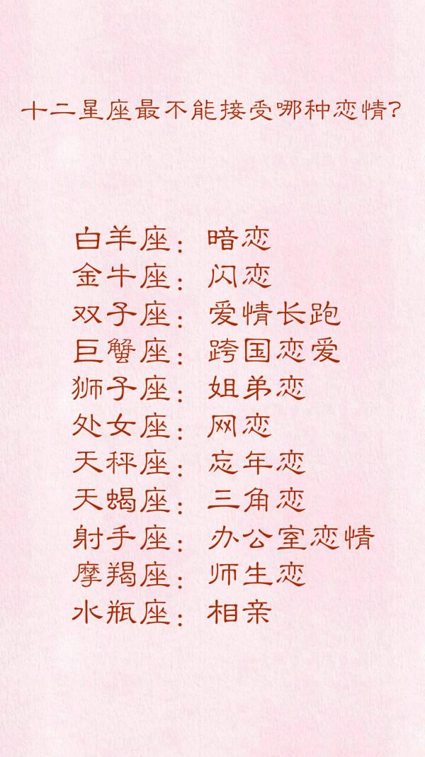 一句话形容十二星座的特点