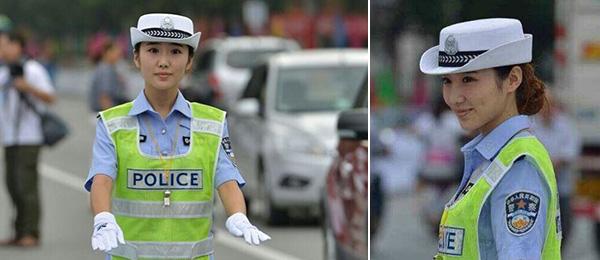 中国最美女交警,被称"小佟丽娅", 司机称因太漂亮开车常分神
