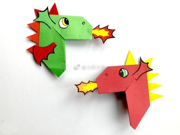 折纸书签～霸王龙～再找不到这么面善的霸王龙了吧