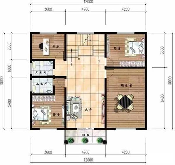 12x10米实用大气四层别墅, 符合政策面积刚刚好, 审批员都说好