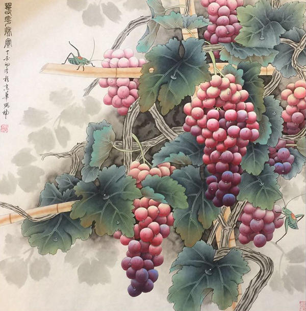 当代工笔画家张楠丹青巨擘银发重画中天香醉更好