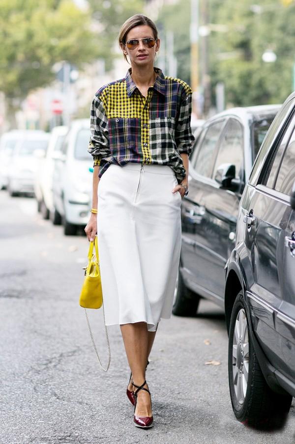 穿搭场合:聚会,逛街,职场,学院 part2 格子衬衫的腰间搭配