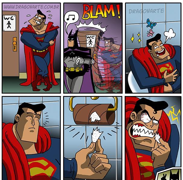 超级英雄搞笑漫画28蝙蝠侠臀沟迷倒超人