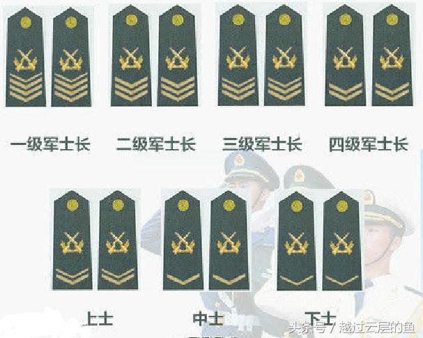 中国军装上士官和士兵的肩章是什么样子呢简单易认