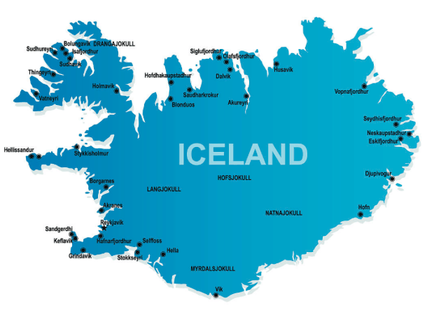 冰岛河流地图图片