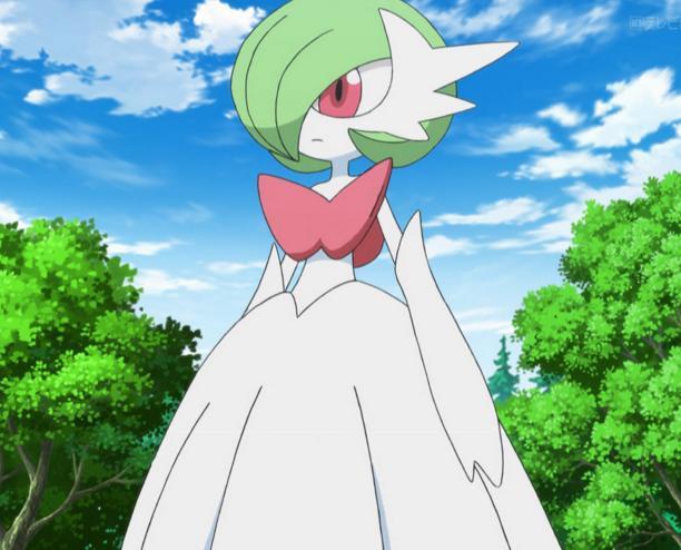 像穿着白色长裙的少女一般,超级进化后的沙奈朵,裙摆更是像晚礼服蓬蓬