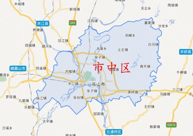 内江下辖两个市辖区:市中区,东兴区.