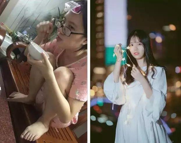 女生出门前和出门后对比照,网友:你确定不是整容前和整容后吗