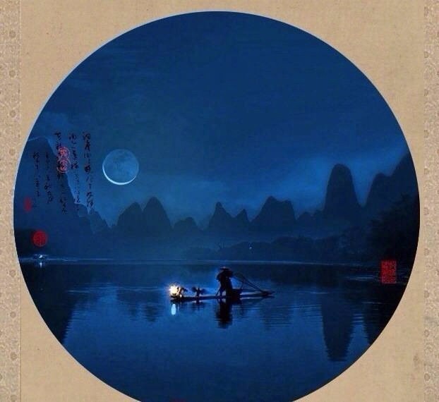 闲看窗外月,此刻最宁静.闲卷明月夜邀蝉,一半风影半帘纱!