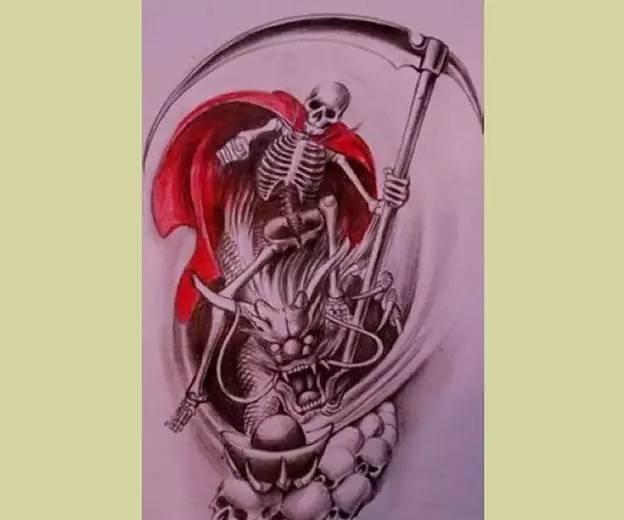 死神纹身手稿