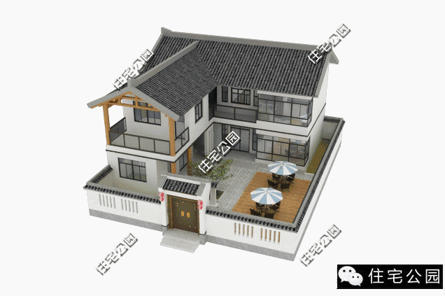 4套农村中式合院户型,第1套两层35万带阳光房,第3套只要18万?