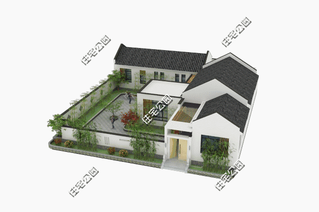 4套农村中式合院户型,第1套两层35万带阳光房,第3套只要18万?