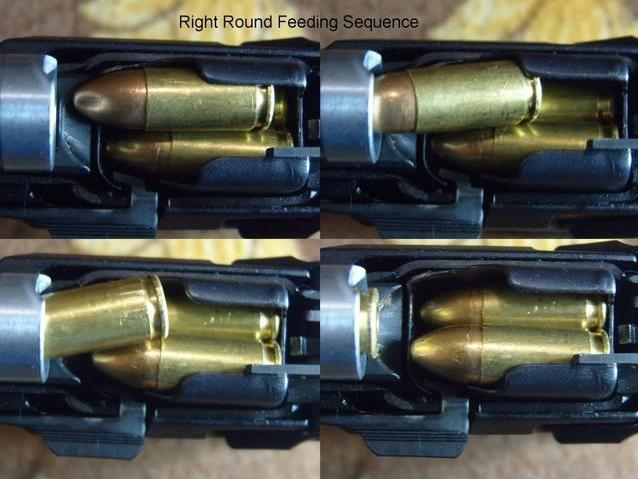 双进弹匣从抱弹口到枪膛的过程中约束不够而且不均衡,在可靠性上天然
