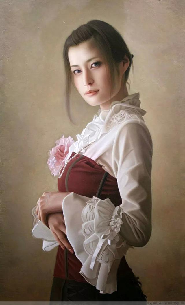 日本超写实绘画第一人冈靖知高清美女油画作品欣赏