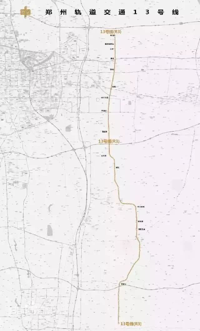 郑州地铁13号线(规划中的r3),起始站点为白沙北,站点站点为港区南