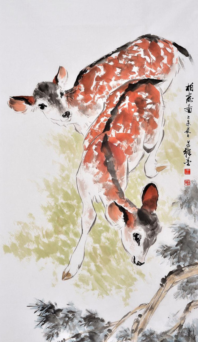 从《柏鹿图》看写意动物画的创作