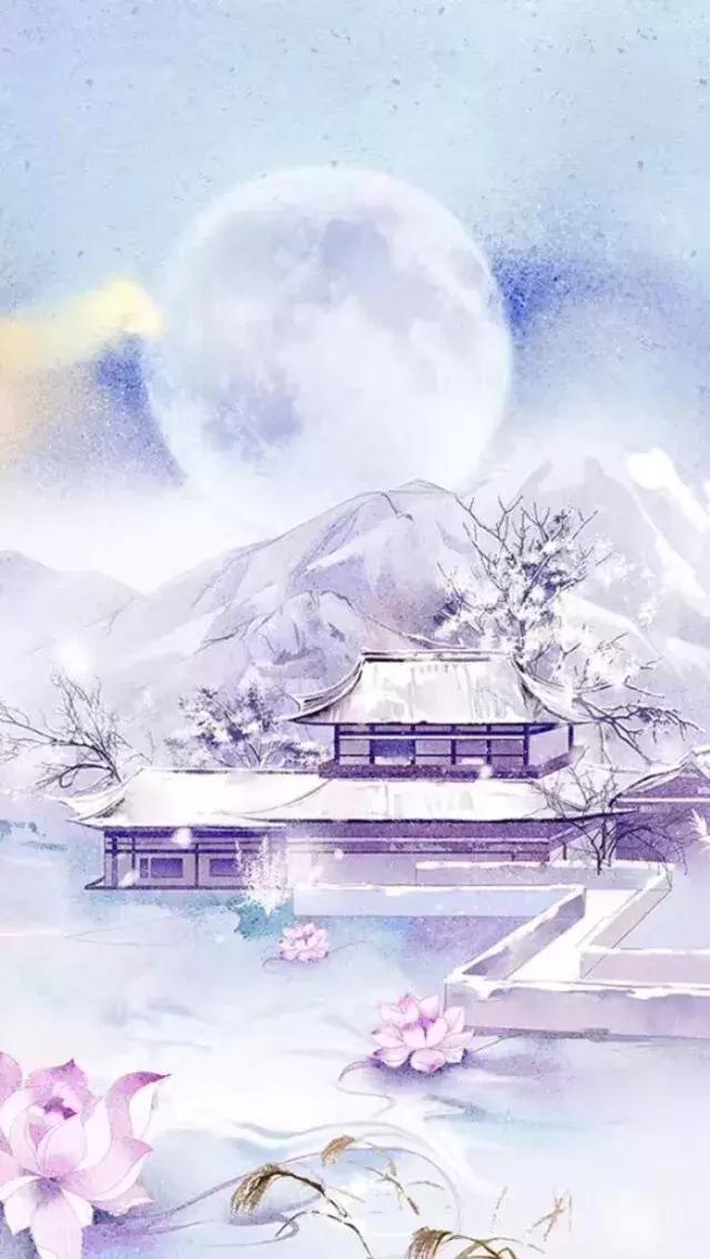 古风美景水彩插画林花扫更落径草踏还生