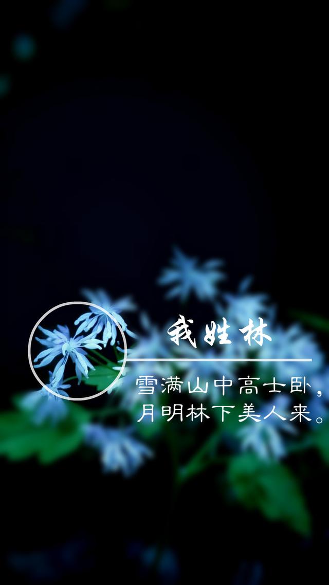 姓氏壁纸:一个姓氏,一句唯美诗句