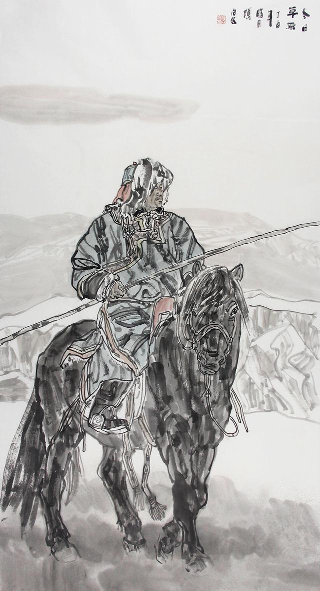 付向宏国画人物:构图严谨,造型有致|西安美术学院|人物画|画家_新浪