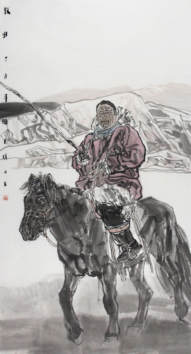 付向宏国画人物:构图严谨,造型有致|西安美术学院|人物画|画家_新浪