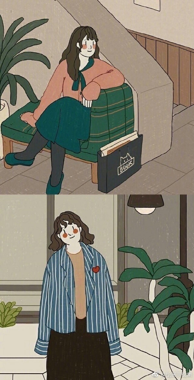 韩国插画师笔下小女生的日常