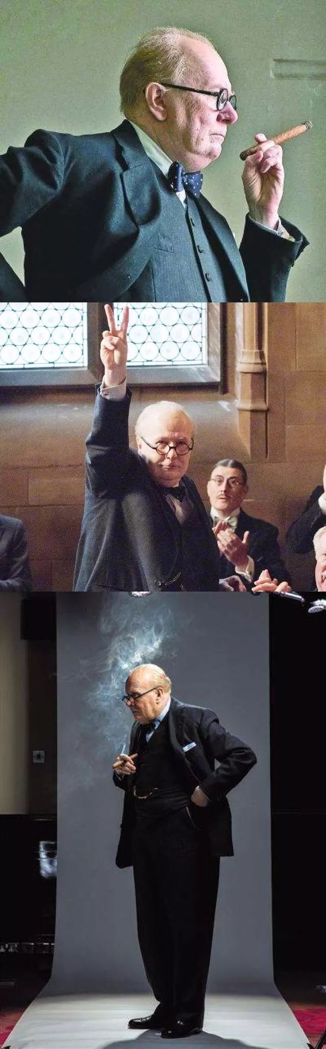 这是最近上映的电影《至暗时刻》,而扮演丘吉尔的演员加里·奥德曼