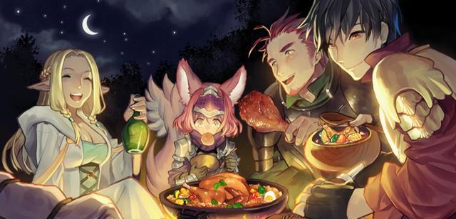 美食摆满桌子的二次元场景插画|桌子|饭菜|餐桌_新浪新闻