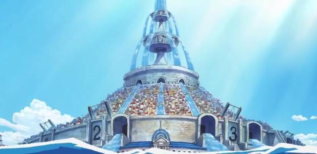 七水之都skypiea是位于10000米上空的神之国度,一个位于云彩之上的