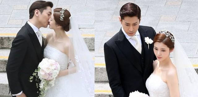 今日,神话组合的队长eric在韩国首尔永乐教会与26岁女星罗惠美结婚