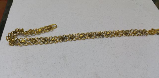 9 含量的黄金,经过火烧之后整条链变黑了,惊讶