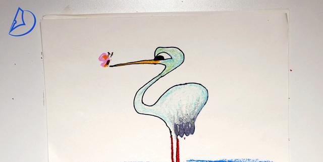 一笔画:小仙鹤与蝴蝶,每天用2分钟陪您的孩子一起画一笔