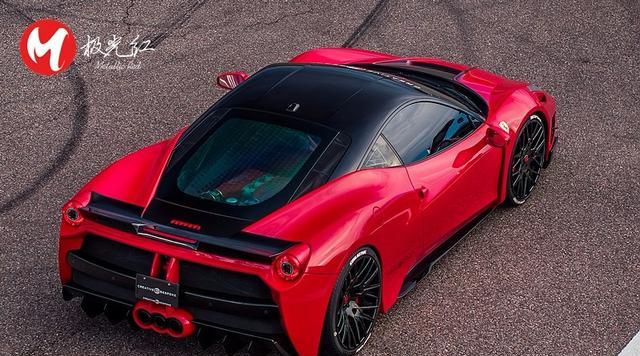 膜呗极光红法拉利458 italia一抹红色闪电