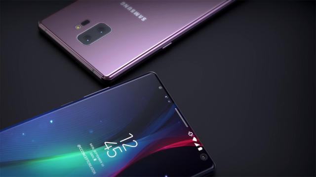 98%屏佔比前置四顆攝像頭 三星note9概念美圖爆表