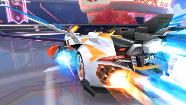 qq飞车手游s级赛车闪电风暴造型一般但喷射效果确实亮眼